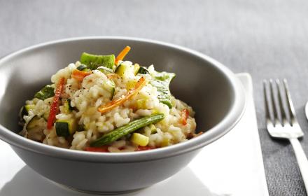 Risotto de legumes au fromage de chevre frais