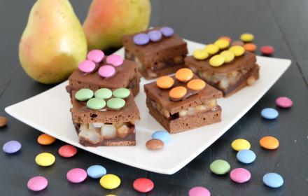 Petits gâteaux moelleux chocolat poire Smarties