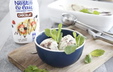 Glace menthe au lait concentré