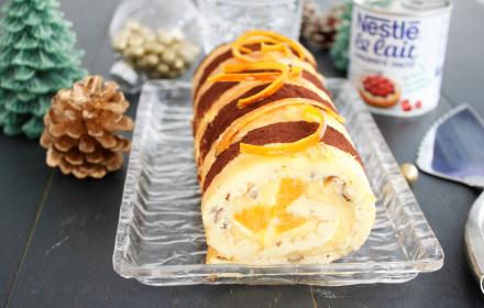 Bûche crème à l'orange et cacao