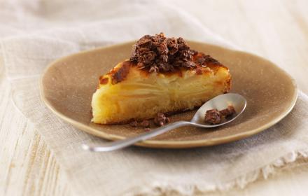 Gâteau invisible aux poires et croustillant caramel