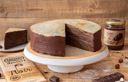 Gâteau de crêpes au chocolat & à la PAT