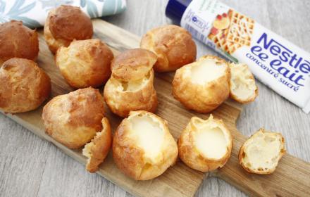 Petits choux au lait concentre sucre