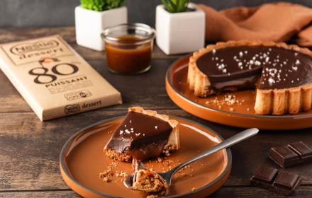 tarte caramel et chocolat 80%