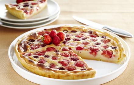 Flan pâtissier aux fruits rouges