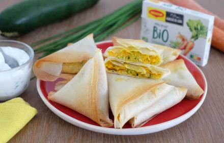 Samossas de légumes et fromage blanc
