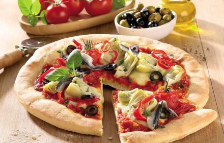 Pizza poivrons artichauts