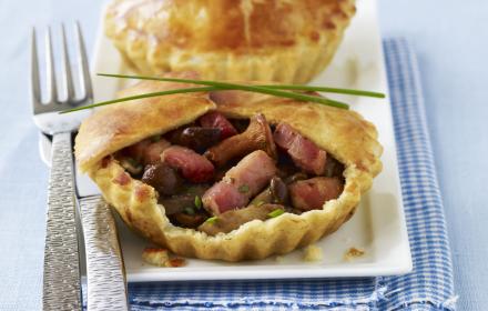 Tourtines aux champignons et lardons