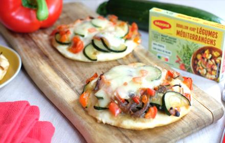 Mini pizzettas aux légumes med