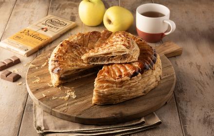 Galette pommes caramélisées et chocolat praliné