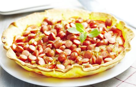 Tarte à la tomate et Knacki