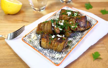 Rouleaux d'aubergines à la grecque