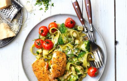 Tagliatelles vertes au carré gourmand