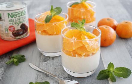 Pannacotta lait de coco clémentines vegan