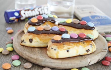 petits pains aux pépites de chocolat et smarties