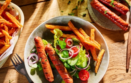 Sensational BBQ Epicée frites et salade composée