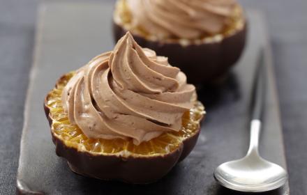 Clémentines chocolatées et chantilly au chocolat au lait