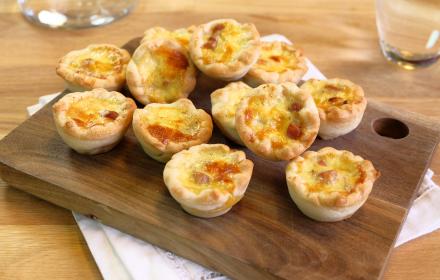Quiche apéro, lardons et fromage blanc