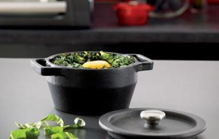 Oeufs cocotte aux blettes en cocotte
