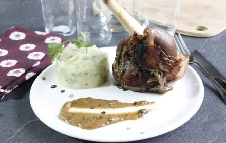 Souris d'agneau, purée de celeri