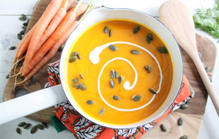 Soupe de carottes et graines de courge