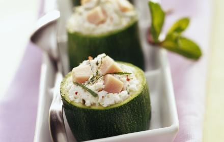 Courgettes farcies jambon et ricotta