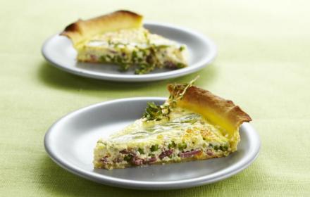 Quiche lorraine aux deux pois