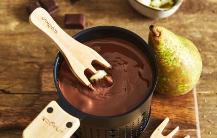Fondue au chocolat noir & poires