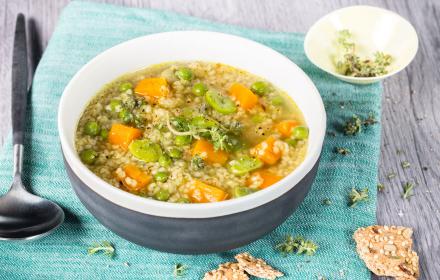 Soupe complète aux fèves et céréales Cookeo
