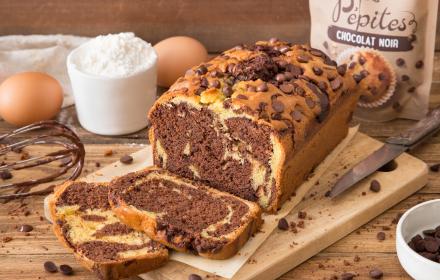 cake marbré aux pépites de chocolat