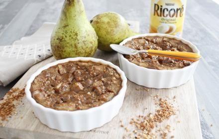 clafoutis aux poires et ricoré praliné