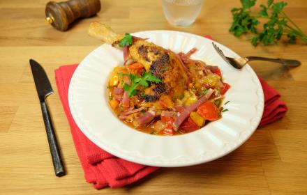 Poulet basquaise sans vaisselle