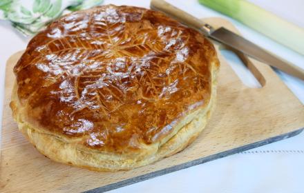 Tourte aux poireaux et aux lardons