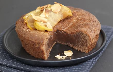 Fondant praline et pommes poelees