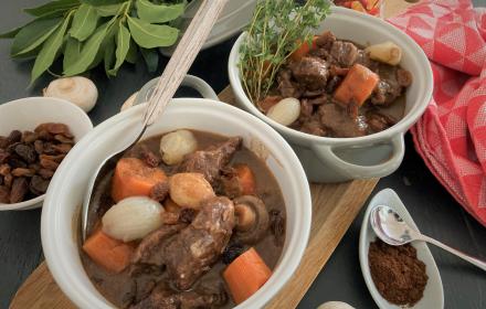 Mijoté de bœuf aux carottes et oignons