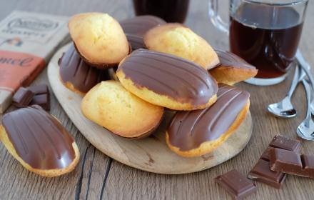 Madeleines coque chocolat caramel