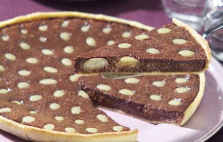 Tarte fondante aux raisins et au chocolat