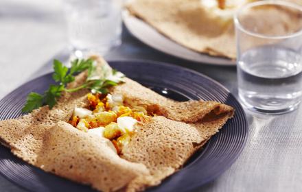 Crêpes dinde, carotte et mozzarella
