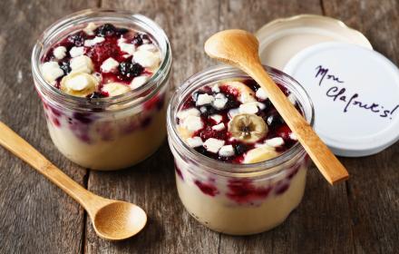 Clafoutis bananes fruits rouges