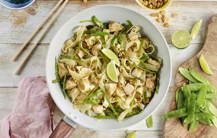 Tagliatelles au poulet façon thaï