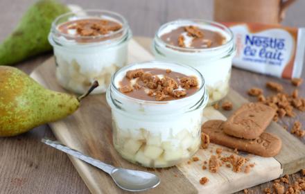 Verrine poire fromage blanc speculoos sauce caramel Verrine poire fromage blanc speculoos sauce caramel