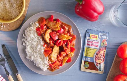 Maggi Recette Facile! Poulet sauté façon basquaise