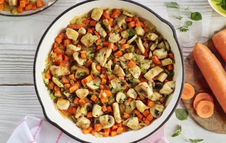 Poêlée de poulet et ses légumes fondants