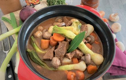 Boeuf bourguignon sans vin