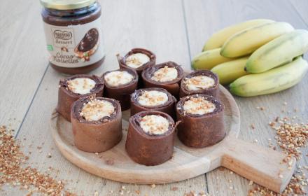 Makis de crêpes chocolat banane