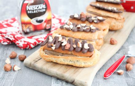 Eclairs au café choco noisettes