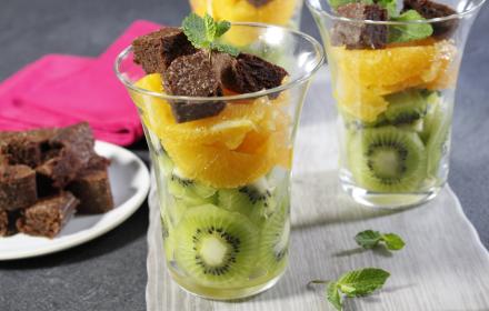 salade de fruit et mini brownies