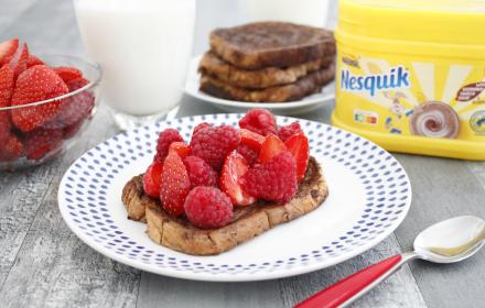 Brioche perdue aux fruits rouges et Nesquik