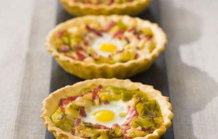 Tartelettes aux poireaux et bacon
