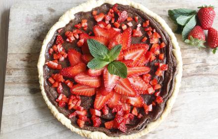 Tarte fraise chocolat (pas avant avril 2005)